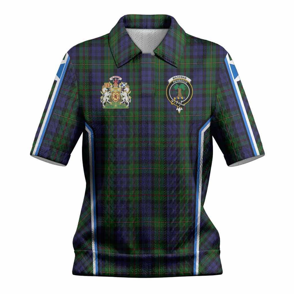 MacEwan (MacEwen) Tartan Crest Women’s Polo Sweater Top Scotland Coat of Arm Flag Style
