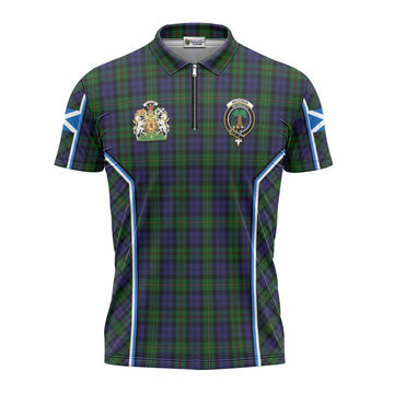 MacEwan (MacEwen) Tartan Crest Zipper Polo Shirt Scotland Coat of Arm Flag Style