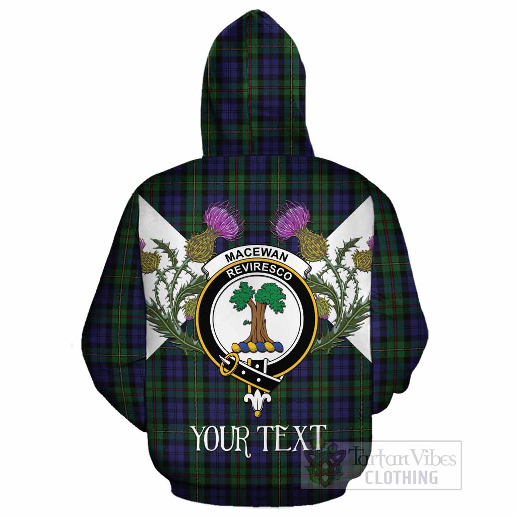 MacEwan (MacEwen) Tartan Family Crest Cotton Hoodie Scottish Burns Night Thistle Floral