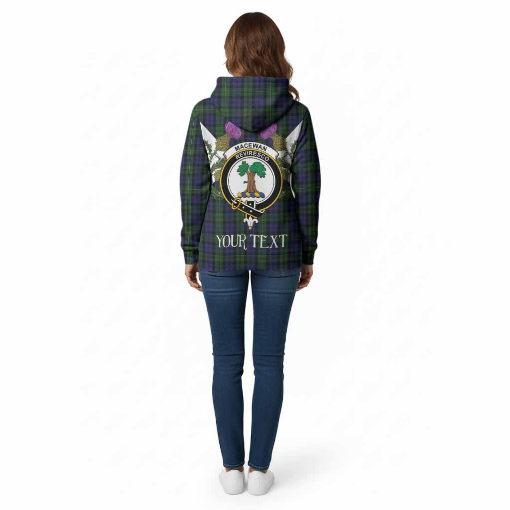MacEwan (MacEwen) Tartan Family Crest Cotton Hoodie Scottish Burns Night Thistle Floral