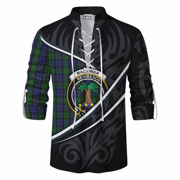 MacEwan (MacEwen) Tartan Family Crest Ghillie Kilt Shirt Celtic Scottish Thistle Floral