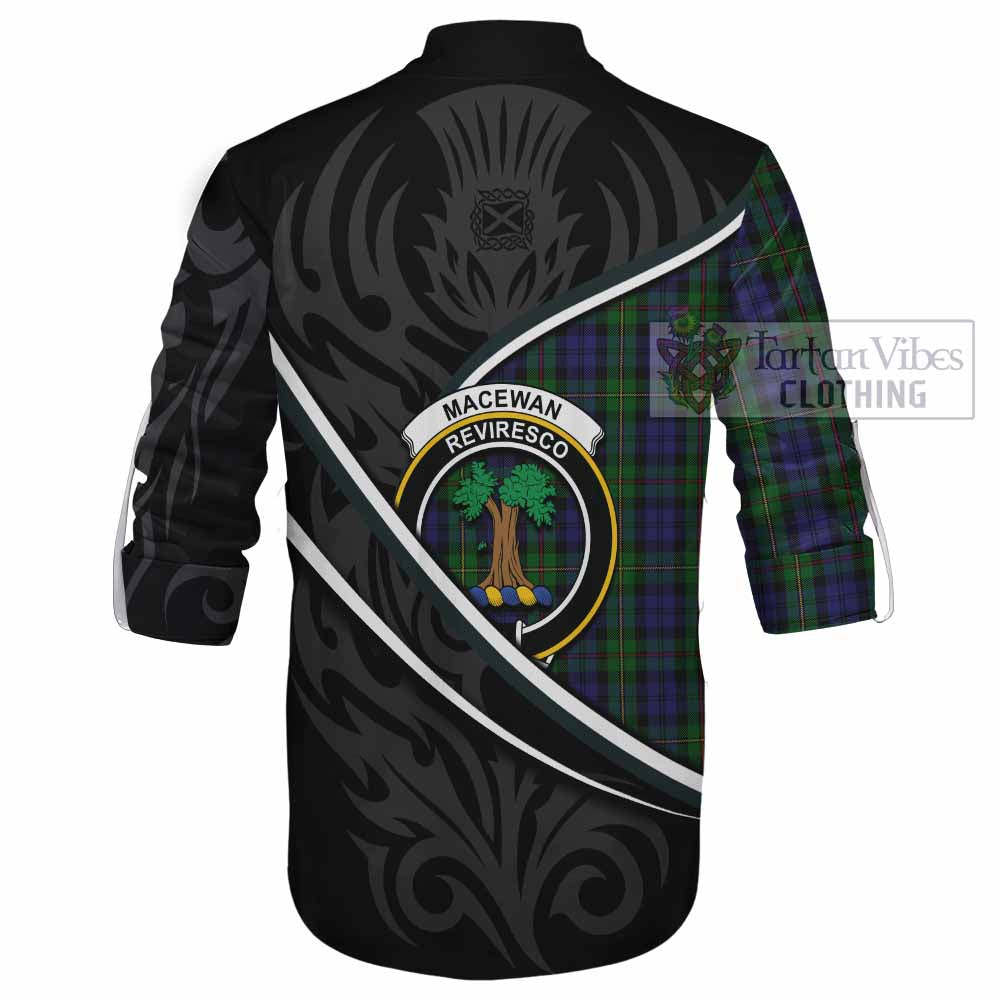 MacEwan (MacEwen) Tartan Family Crest Ghillie Kilt Shirt Celtic Scottish Thistle Floral - Tartan Vibes Clothing
