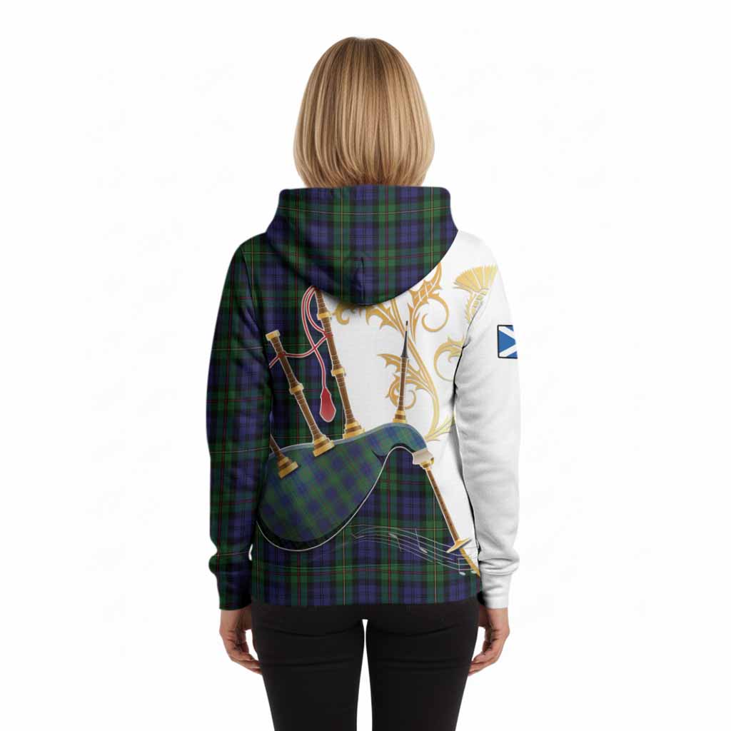 MacEwan (MacEwen) Tartan Family Crest Hoodie Bagpipes with Scottish Thistle