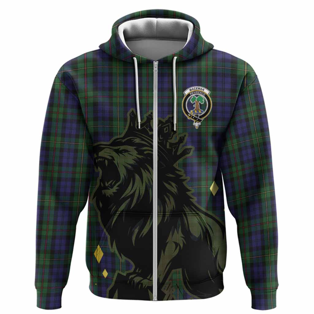 MacEwan (MacEwen) Tartan Family Crest Hoodie Crowned Lion Roaring
