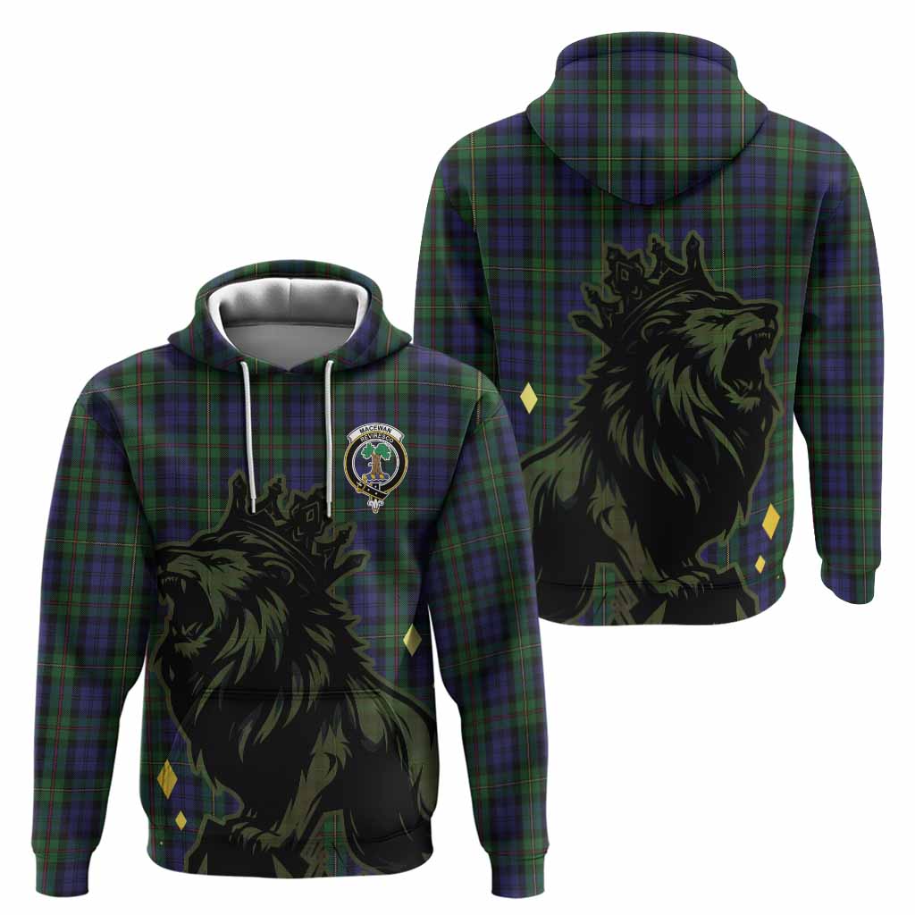 MacEwan (MacEwen) Tartan Family Crest Hoodie Crowned Lion Roaring