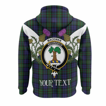 MacEwan (MacEwen) Tartan Family Crest Hoodie Scottish Burns Night Thistle Floral