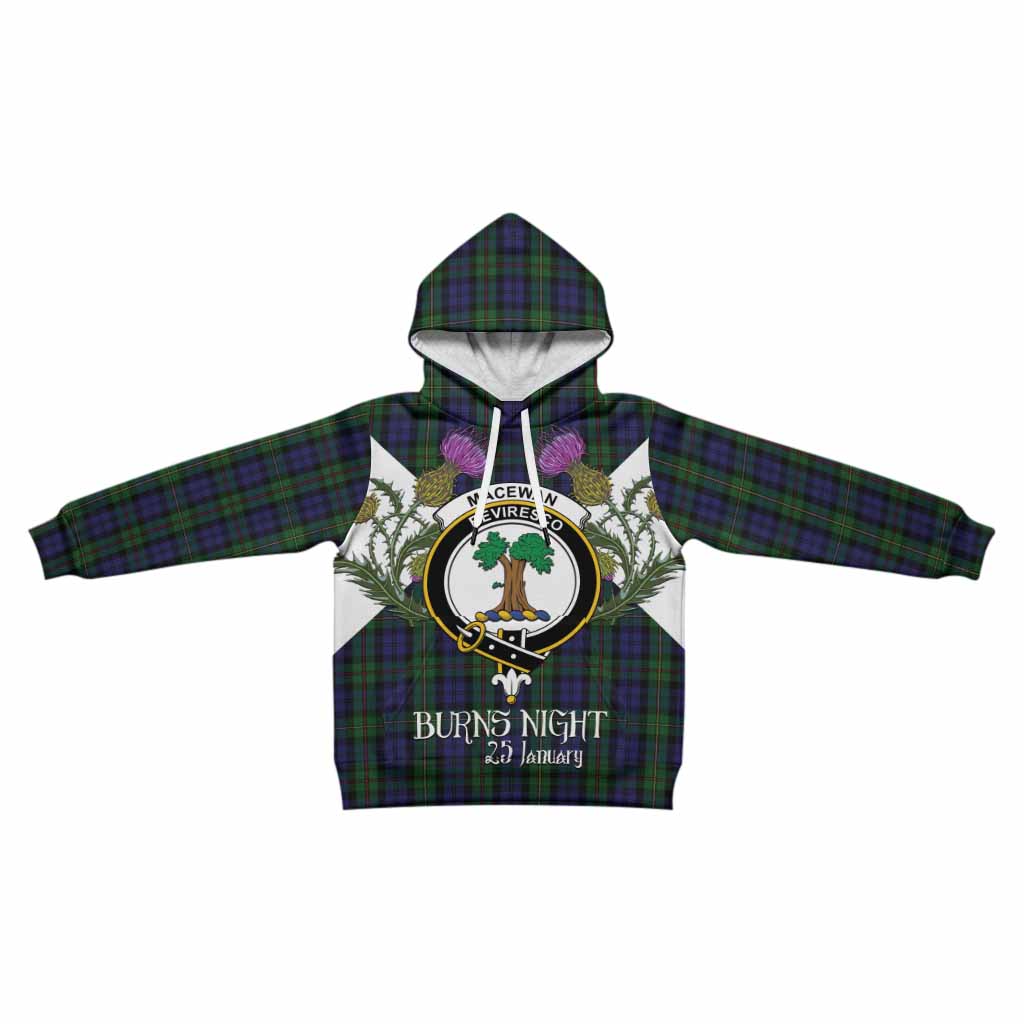 MacEwan (MacEwen) Tartan Family Crest Kid Hoodie Scottish Burns Night Thistle Floral