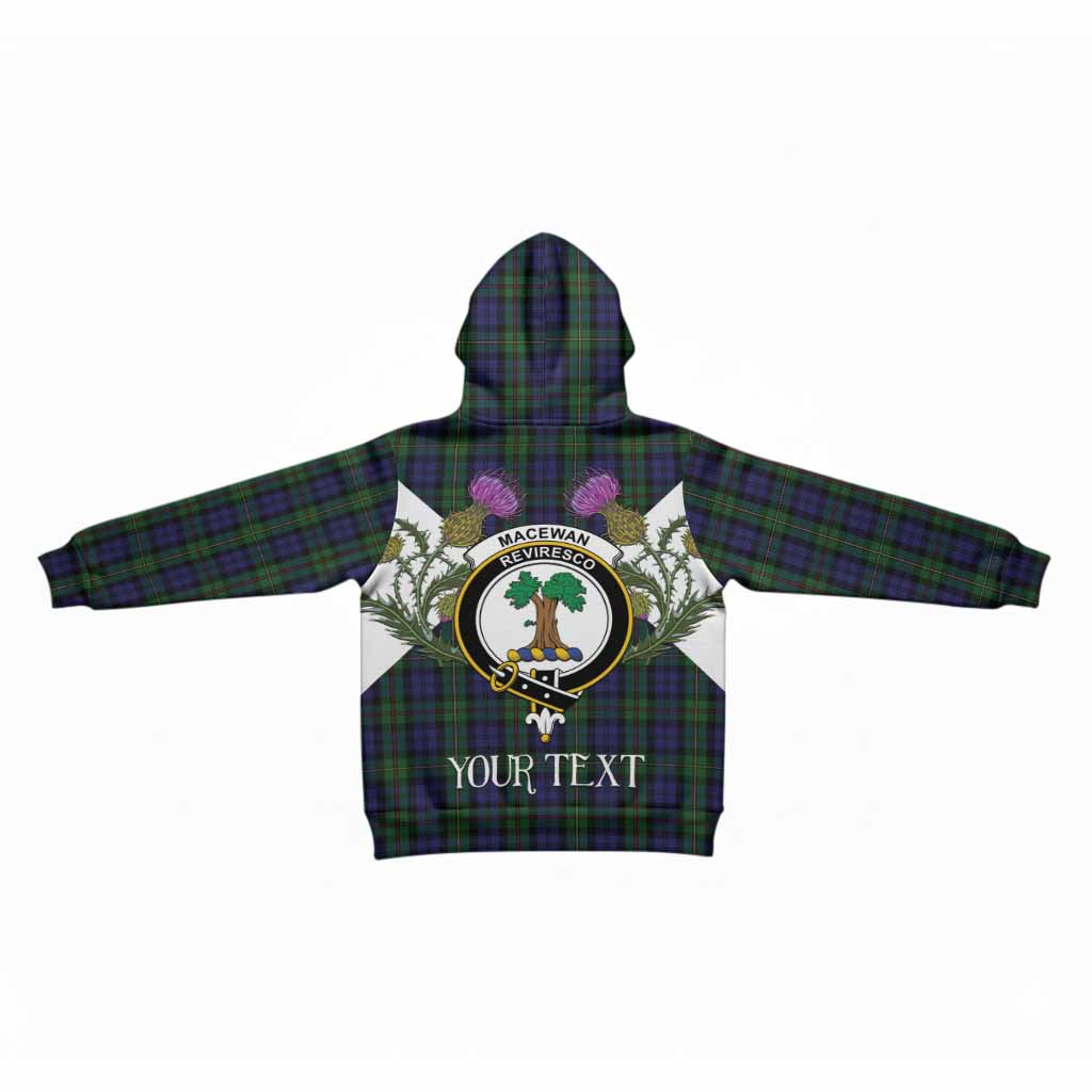 MacEwan (MacEwen) Tartan Family Crest Kid Hoodie Scottish Burns Night Thistle Floral