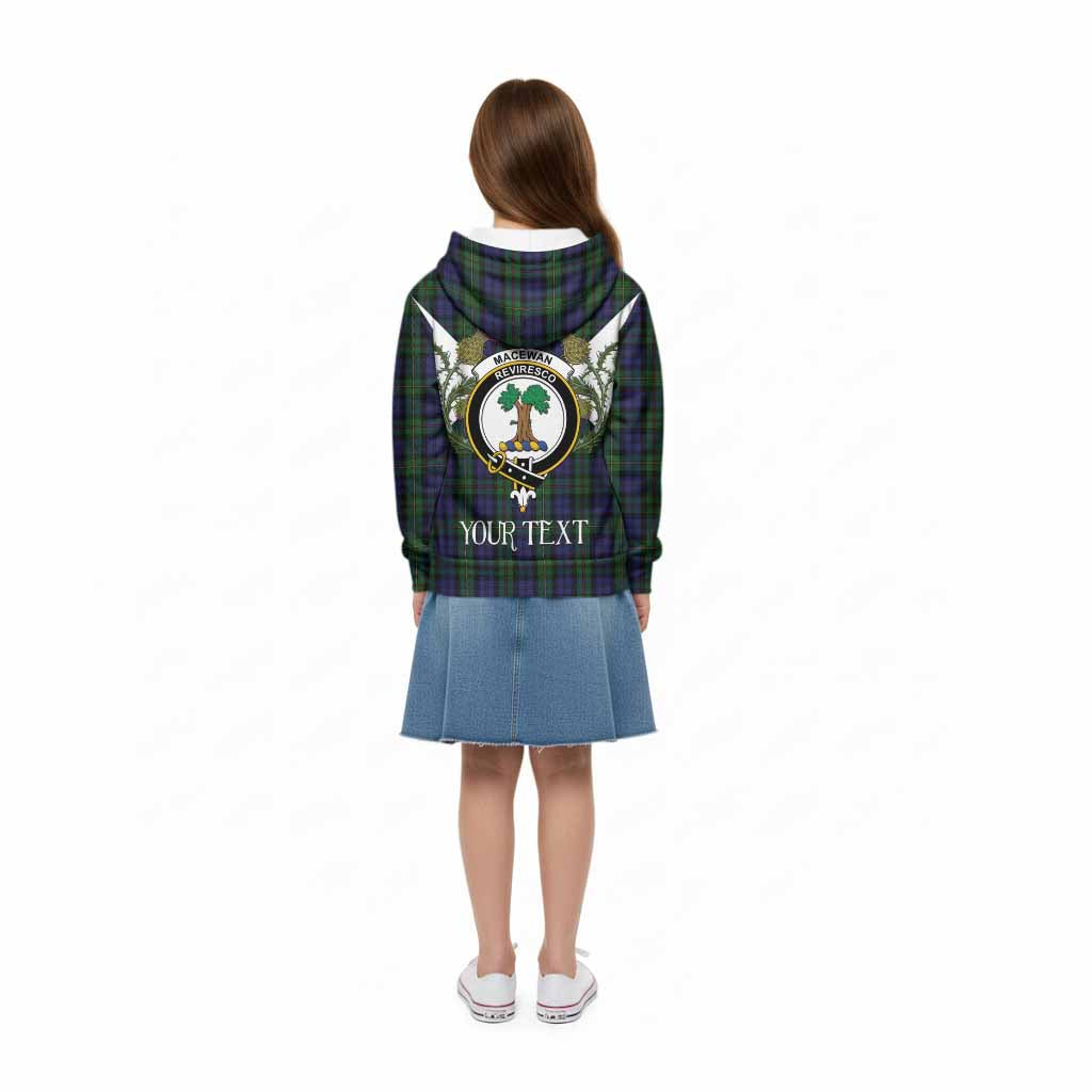 MacEwan (MacEwen) Tartan Family Crest Kid Hoodie Scottish Burns Night Thistle Floral