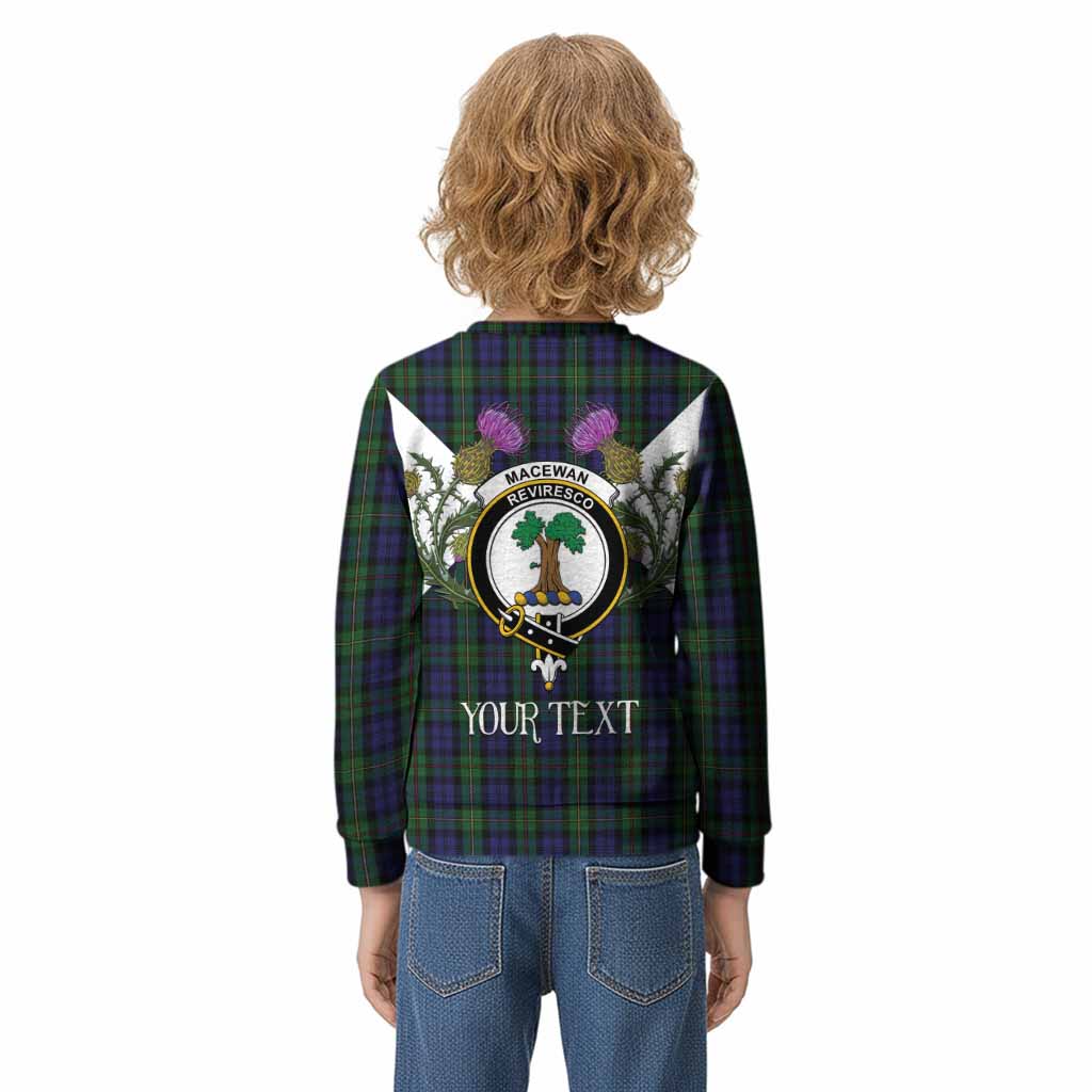 MacEwan (MacEwen) Tartan Family Crest Kid Knitted Sweatshirt Scottish Burns Night Thistle Floral