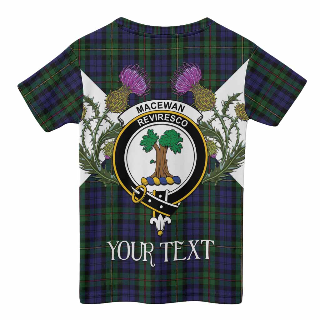MacEwan (MacEwen) Tartan Family Crest Kid T-shirt Scottish Burns Night Thistle Floral