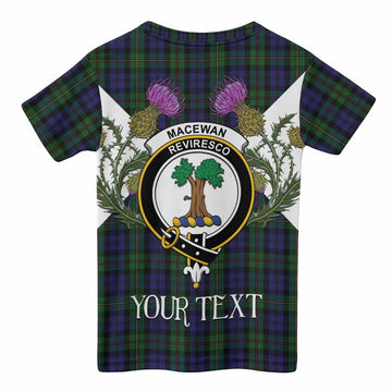 MacEwan (MacEwen) Tartan Family Crest Kid T-shirt Scottish Burns Night Thistle Floral