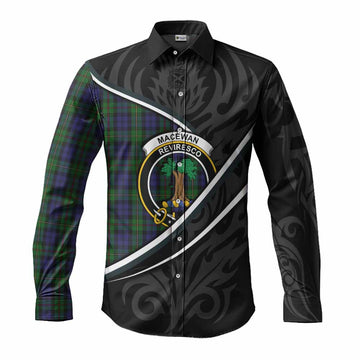 MacEwan (MacEwen) Tartan Family Crest Long Sleeve Button Shirts Celtic Scottish Thistle Floral