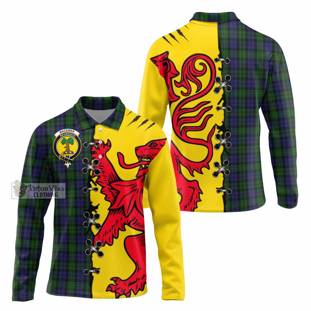MacEwan (MacEwen) Tartan Family Crest Long Sleeve Polo Shirt Lion Rampant Honor - Tartan Vibes Clothing