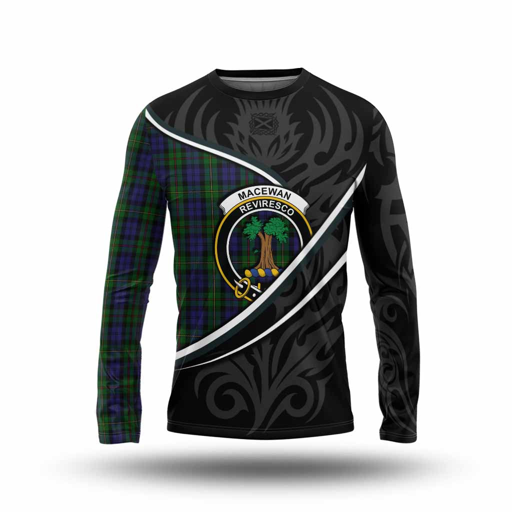 MacEwan (MacEwen) Tartan Family Crest Long Sleeve T-Shirt Celtic Scottish Thistle Floral - Tartan Vibes Clothing