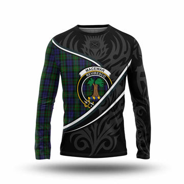 MacEwan (MacEwen) Tartan Family Crest Long Sleeve T-Shirt Celtic Scottish Thistle Floral - Tartan Vibes Clothing