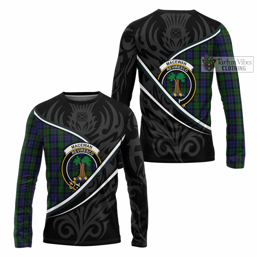 MacEwan (MacEwen) Tartan Family Crest Long Sleeve T-Shirt Celtic Scottish Thistle Floral - Tartan Vibes Clothing