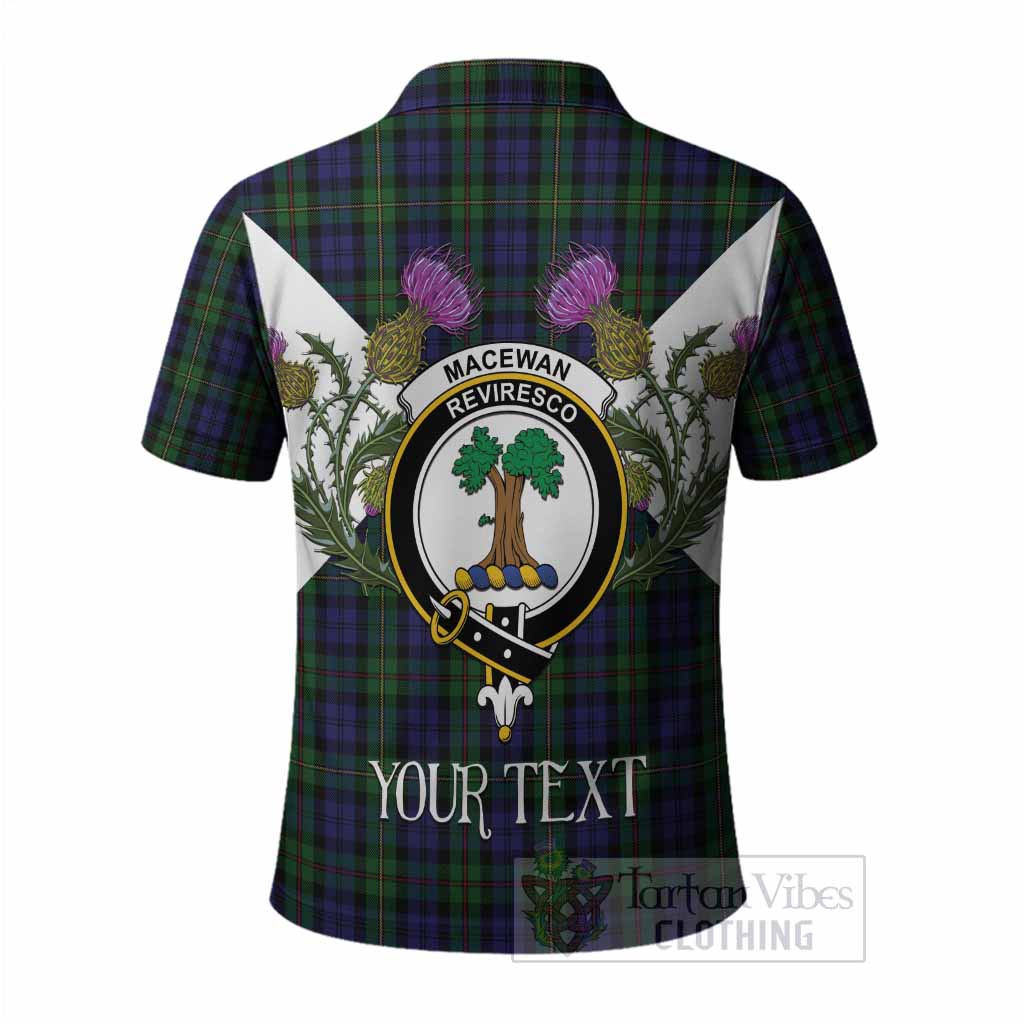 MacEwan (MacEwen) Tartan Family Crest Polo Shirt Scottish Burns Night Thistle Floral