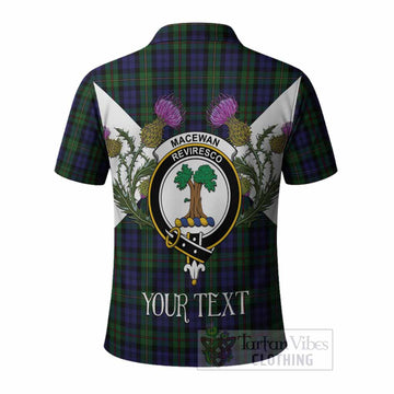 MacEwan (MacEwen) Tartan Family Crest Polo Shirt Scottish Burns Night Thistle Floral