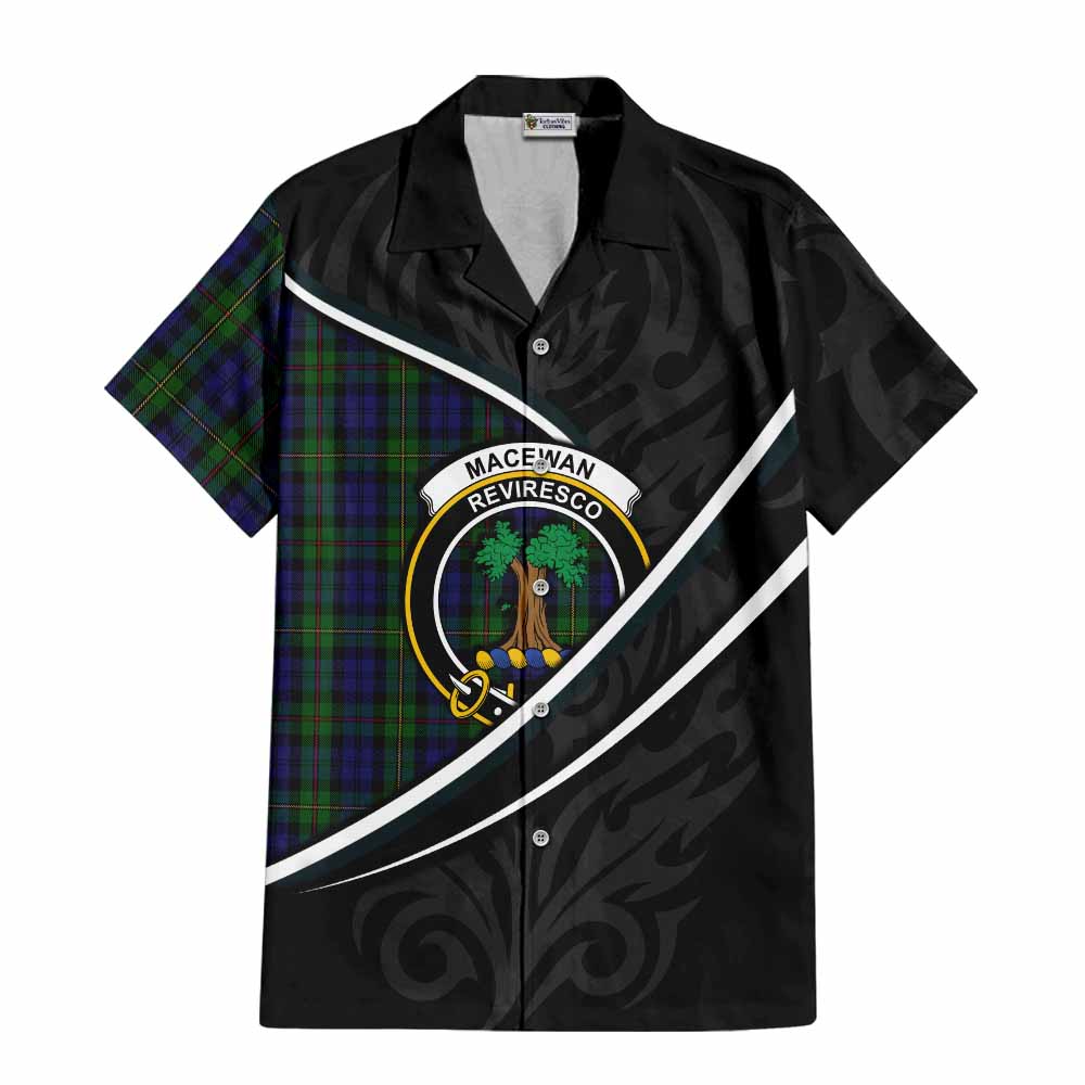 MacEwan (MacEwen) Tartan Family Crest Short Sleeve Button Shirt Celtic Scottish Thistle Floral - Tartan Vibes Clothing