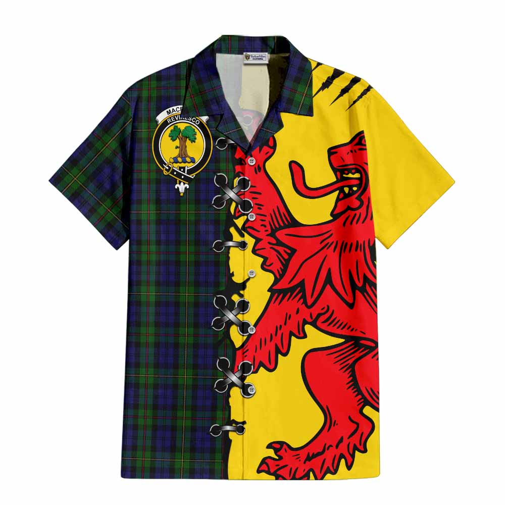 MacEwan (MacEwen) Tartan Family Crest Short Sleeve Button Shirt Lion Rampant Honor - Tartan Vibes Clothing
