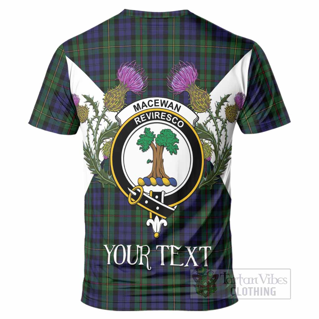 MacEwan (MacEwen) Tartan Family Crest T-Shirt Scottish Burns Night Thistle Floral