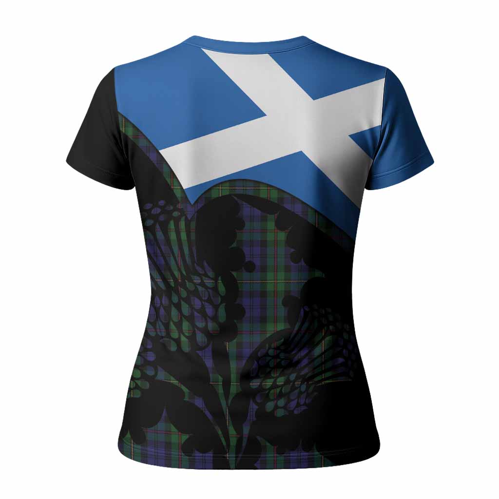 MacEwan (MacEwen) Tartan Family Crest Women T shirt Scotland Thistle Floral Flag Style