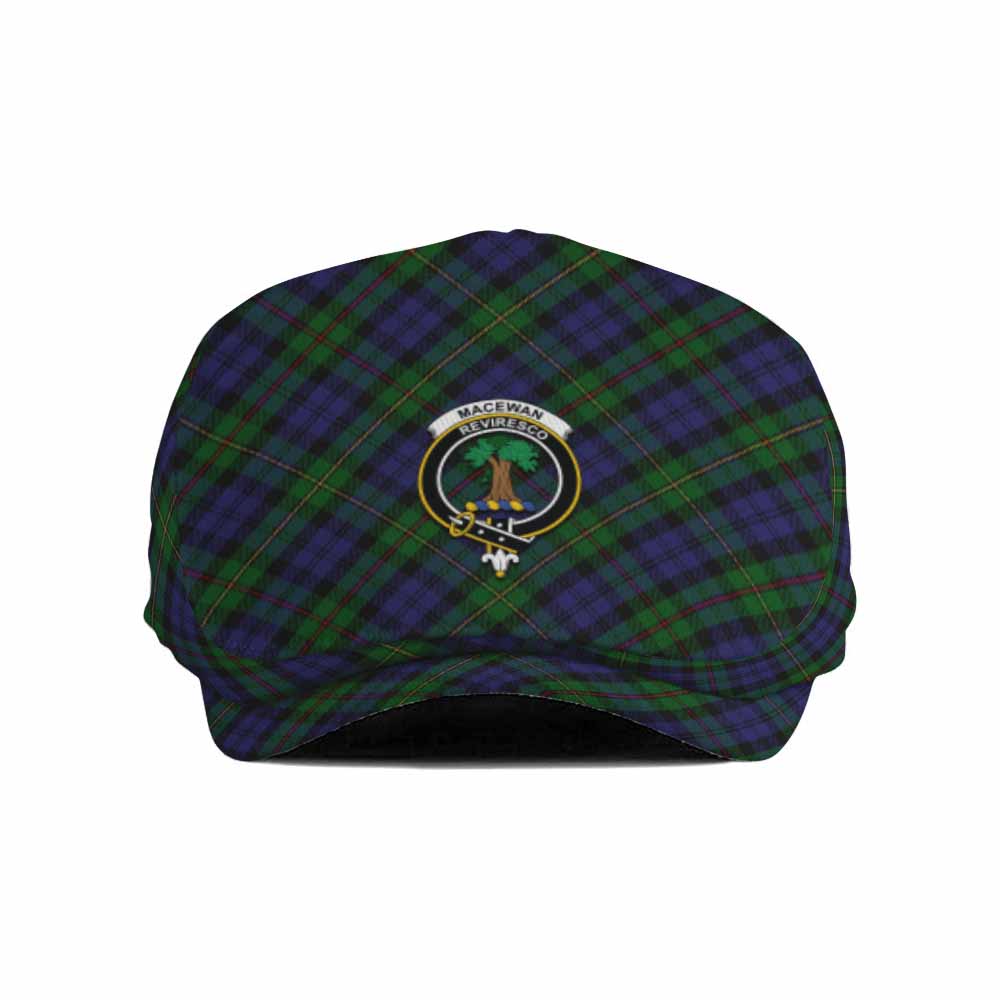 MacEwan (MacEwen) Tartan Flat Cap, Jeff Cap Cross Style with Family Crest - Tartan Vibes Clothing