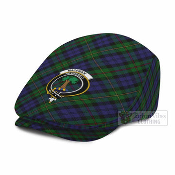 MacEwan (MacEwen) Tartan Flat Cap, Jeff Cap Cross Style with Family Crest