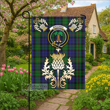 MacEwan (MacEwen) Tartan Garden Flag with Golden Regal Scottish Thistle Emblem - Tartan Vibes Clothing