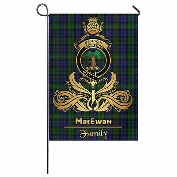 MacEwan (MacEwen) Tartan Garden Flag with Highland Thistle Cherish Family Crest Style