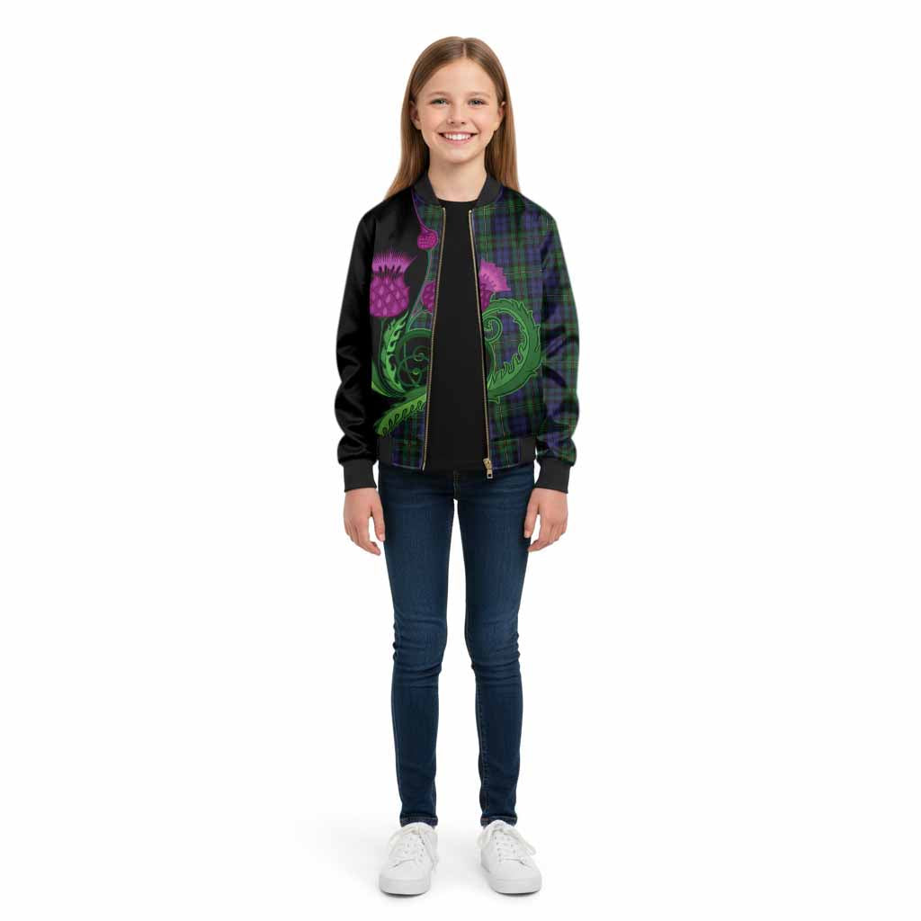 MacEwan (MacEwen) Tartan Kid Bomber Jacket Traditional Scottish Thistle
