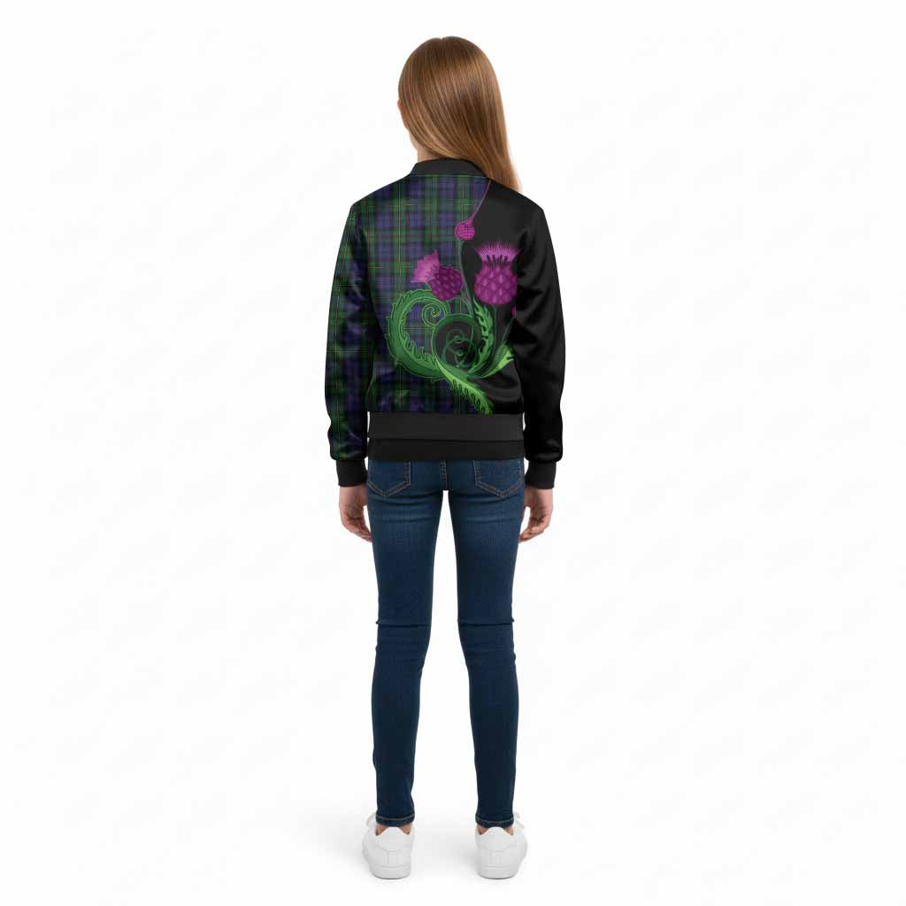 MacEwan (MacEwen) Tartan Kid Bomber Jacket Traditional Scottish Thistle