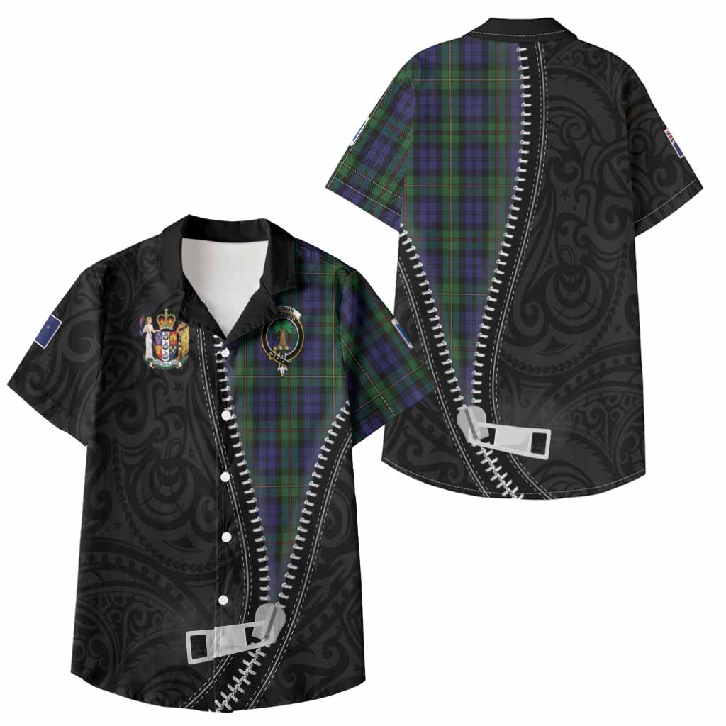 MacEwan (MacEwen) Tartan Kid Hawaiian Shirt New Zealand Pattern Unique Zipper Stylized