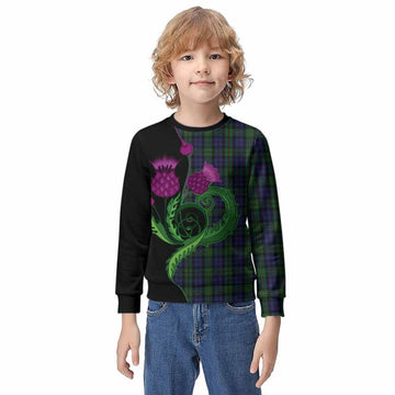 MacEwan (MacEwen) Tartan Kid Knitted Sweatshirt Traditional Scottish Thistle