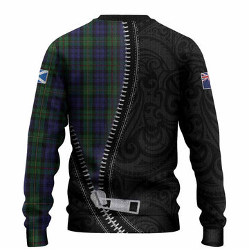 MacEwan (MacEwen) Tartan Knitted Sweater New Zealand Pattern Unique Zipper Stylized