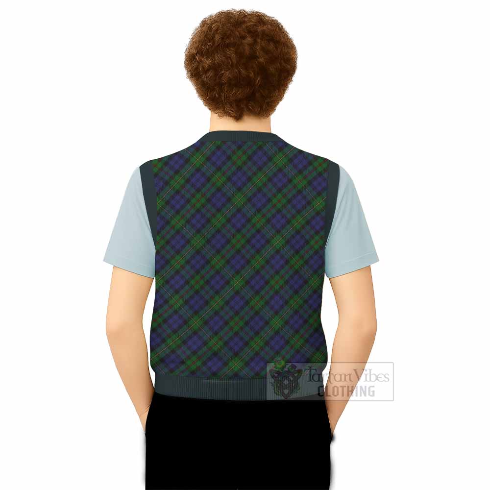 MacEwan (MacEwen) Tartan  Knitted V-Neck Vest Cross Style