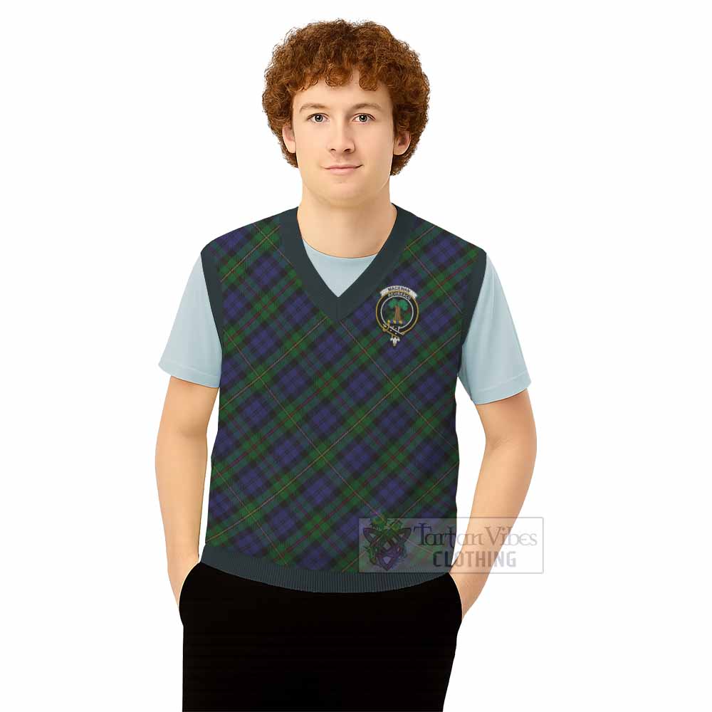 MacEwan (MacEwen) Tartan Knitted V-Neck Vest with Family Crest Cross Style