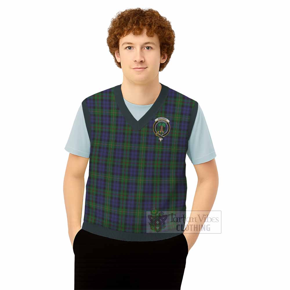 MacEwan (MacEwen) Tartan Knitted V-Neck Vest with Family Crest - Tartan Vibes Clothing