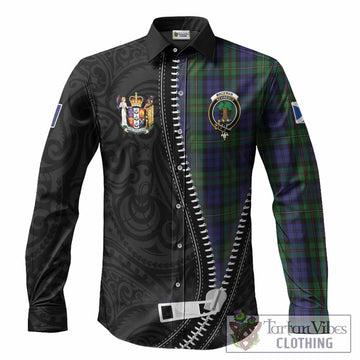 MacEwan (MacEwen) Tartan Long Sleeve Button Shirts New Zealand Pattern Unique Zipper Stylized
