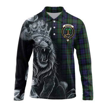 MacEwan (MacEwen) Tartan Long Sleeve Polo Shirt Roaring Lion Heritage