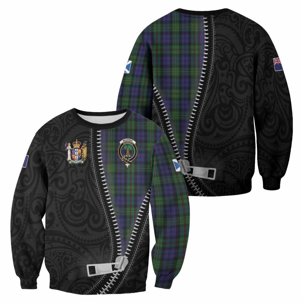 MacEwan (MacEwen) Tartan Sweatshirt New Zealand Pattern Unique Zipper Stylized