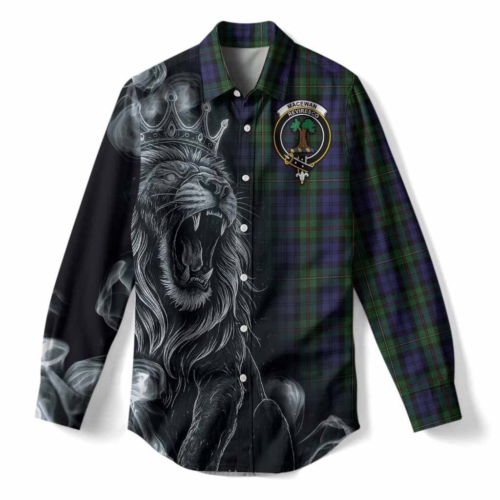MacEwan (MacEwen) Tartan Women Casual Shirt Roaring Lion Heritage