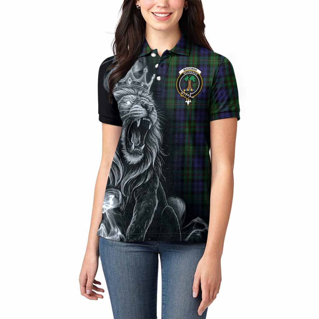 MacEwan (MacEwen) Tartan Women Polo Shirt Roaring Lion Heritage