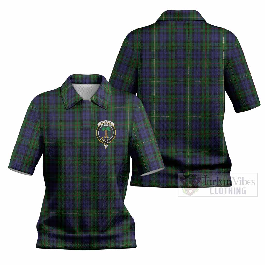 MacEwan (MacEwen) Tartan Women’s Polo Sweater Top with Family Crest