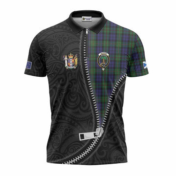 MacEwan (MacEwen) Tartan Zipper Polo Shirt New Zealand Pattern Unique Zipper Stylized