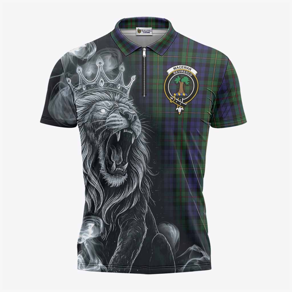 MacEwan (MacEwen) Tartan Zipper Polo Shirt Roaring Lion Heritage