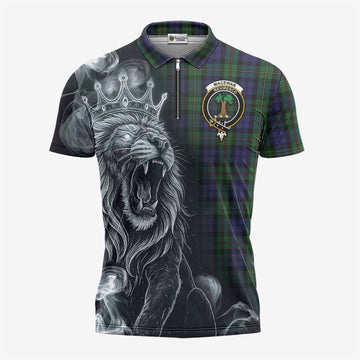 MacEwan (MacEwen) Tartan Zipper Polo Shirt Roaring Lion Heritage