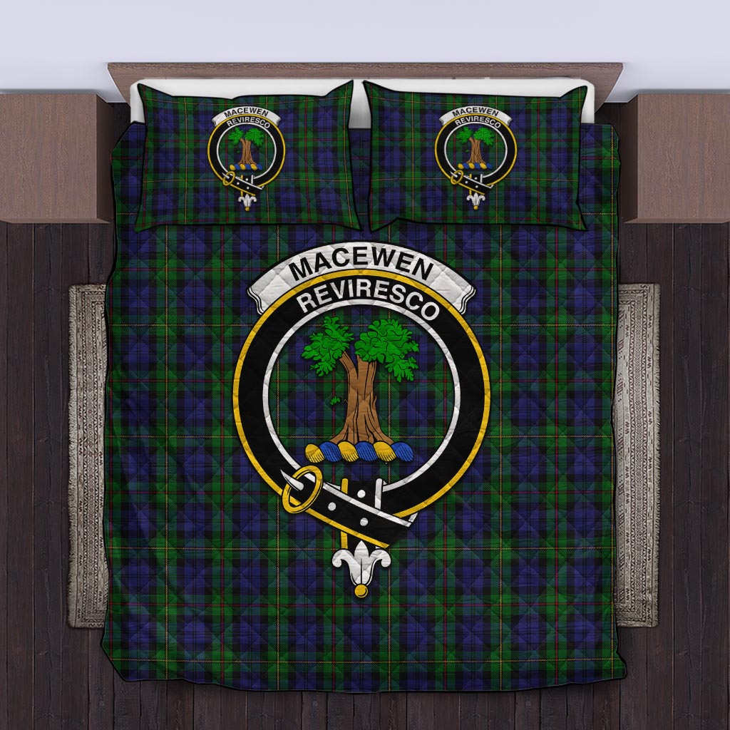 MacEwen Tartan Quilt Bed Set with Family Crest King - Tartan Vibes Clothing