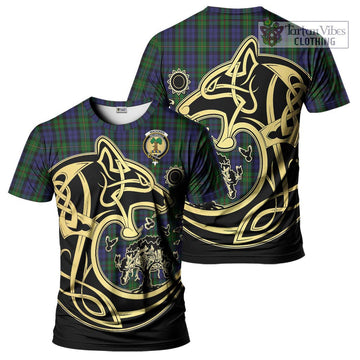 MacEwen Tartan T-Shirt with Family Crest Celtic Wolf Style Kid's Shirt - Tartan Vibes Clothing